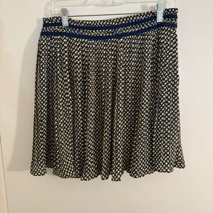 Banana Republic Women's 6Petite Navy and Yellow Patterned Women's Skirt NWT